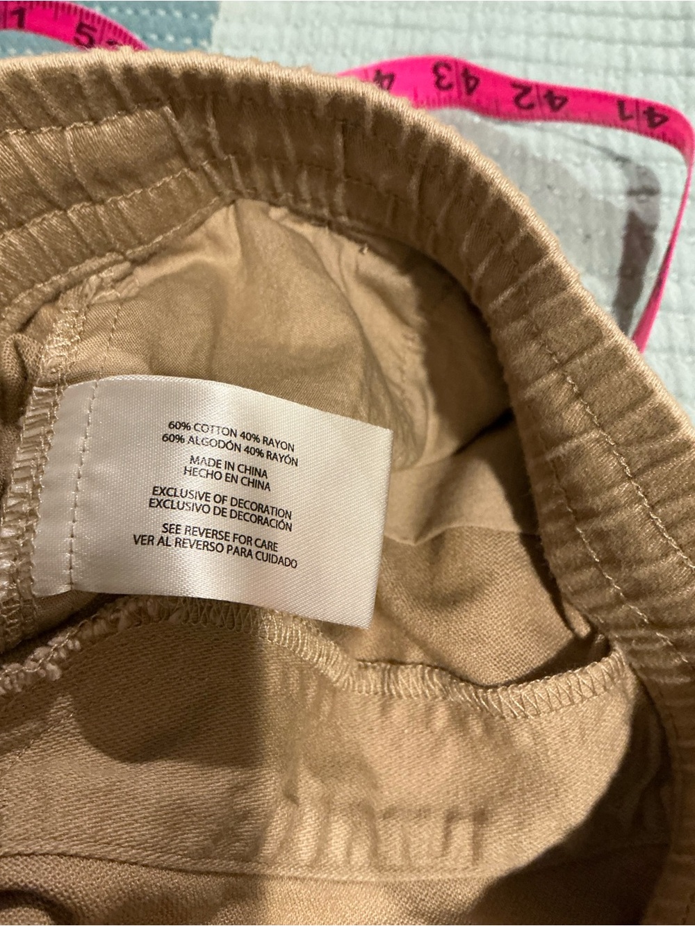 GAP Tan Pull-On Jogger Pants Women’s Medium Cotton Rayon Drawstring Pocket - Picture 5 of 5